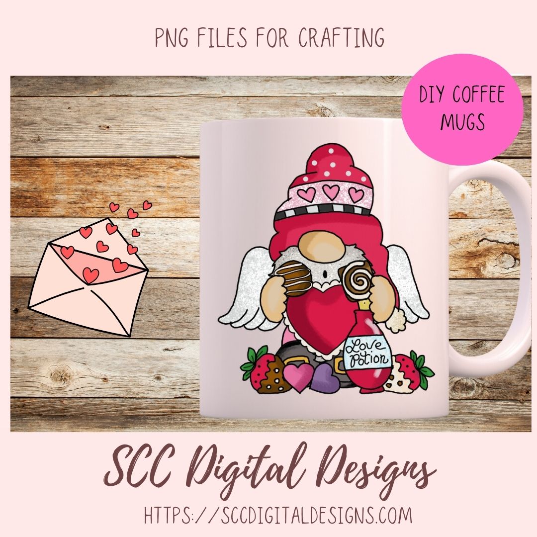 Valentine Gnome PNG 1 design in 300 dpi png format