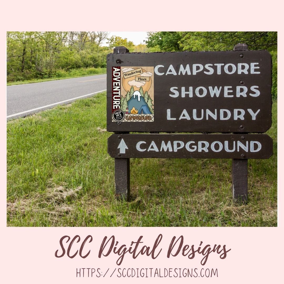Wandering Pines Campground Clipart 1 design in 300 pdi png format