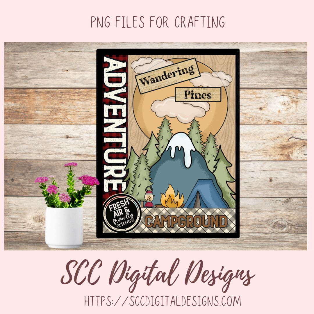 Wandering Pines Campground Clipart 1 design in 300 pdi png format