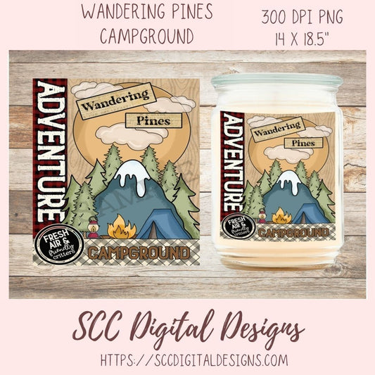 Wandering Pines Campground Clipart 1 design in 300 pdi png format
