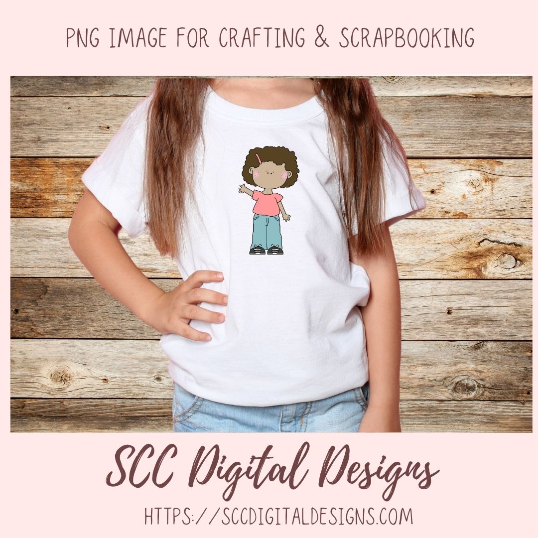 Kids Clipart, Diverse Boys & Girls PNG, Waving Children Digi Stamps, DIY Coloring Pages for Preschoool or Homeschool Activities