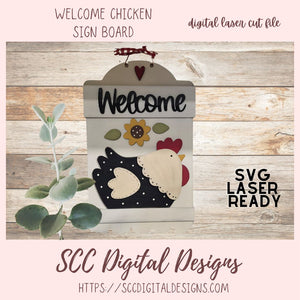 Chicken Welcome Sign SVG 1 design in svg laser for format