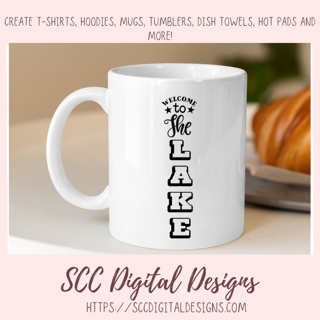Welcome to The Lake SVG, Cottage Decor for Couple, Glamper Sign for Mom, Outdoor Lover Gift for Girlfriend, Vacation House Front Porch