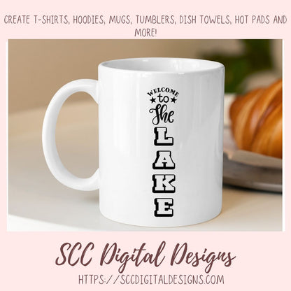 Welcome to The Lake SVG, Cottage Decor for Couple, Glamper Sign for Mom, Outdoor Lover Gift for Girlfriend, Vacation House Front Porch