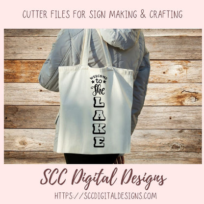Welcome to The Lake SVG, Cottage Decor for Couple, Glamper Sign for Mom, Outdoor Lover Gift for Girlfriend, Vacation House Front Porch