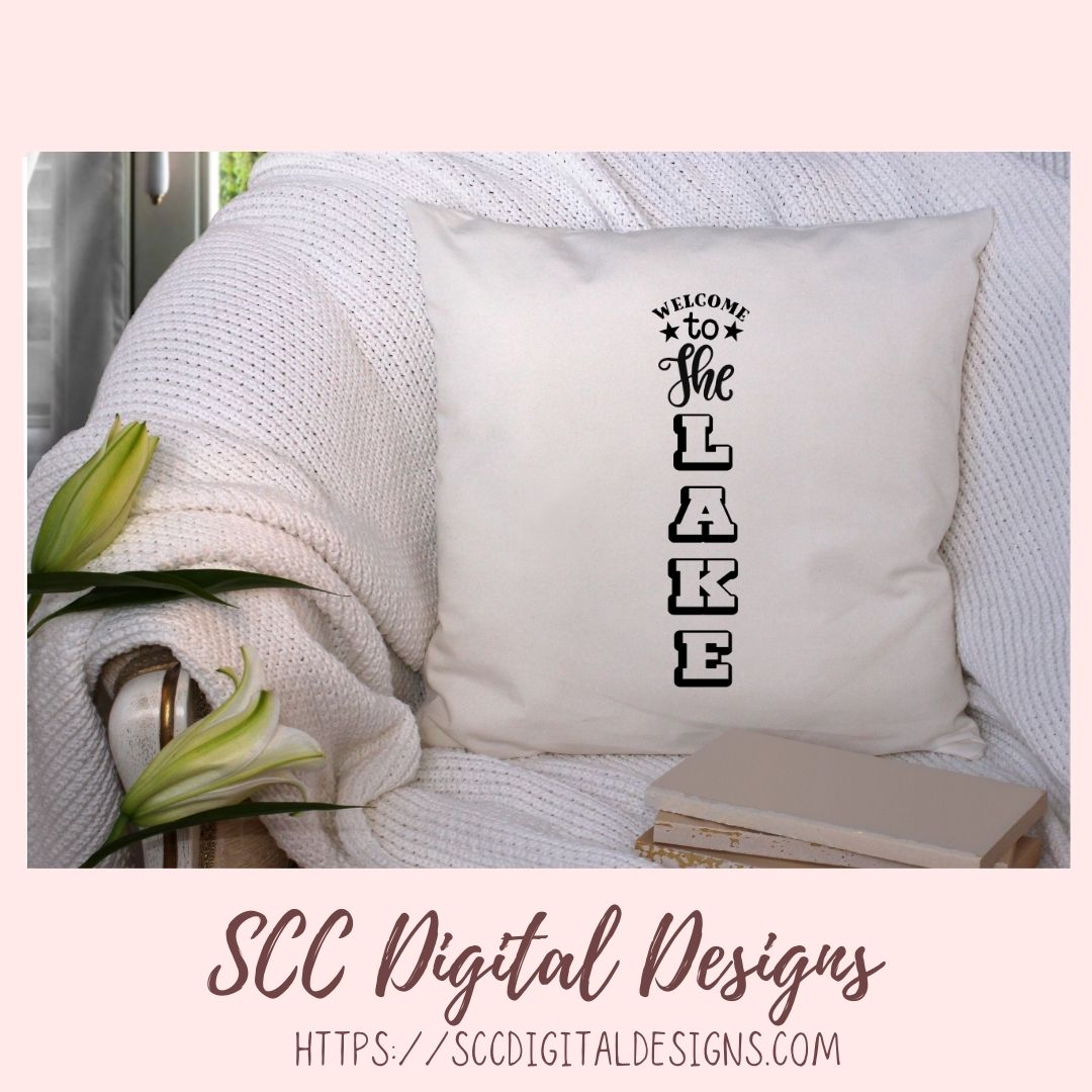Welcome to The Lake SVG, Cottage Decor for Couple, Glamper Sign for Mom, Outdoor Lover Gift for Girlfriend, Vacation House Front Porch