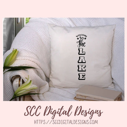 Welcome to The Lake SVG, Cottage Decor for Couple, Glamper Sign for Mom, Outdoor Lover Gift for Girlfriend, Vacation House Front Porch