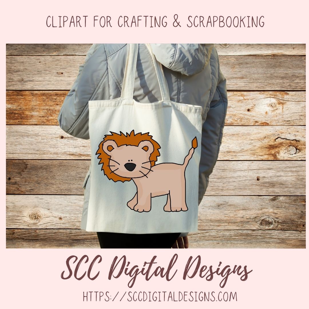 Zoo Animals PNG, Safari Digi Stamps for Kid's Coloring Pages, Lion Tiger Bear Clip Art for Digital Scrapbooking, Whimsical Wildlife Wall Art