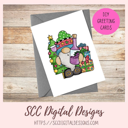 Wine Gnome PNG, Gnome Sublimation Clipart Tumbler Graphics, Wine Gnome Hostess Gift Tags, Scrapbool Elements Clip Art, Wine Gnome Decal PNG