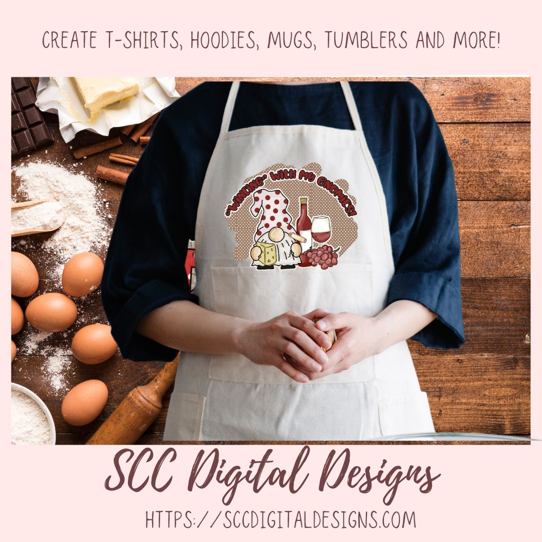 Wine Gnome Clipart for Sublimation for Shirts, PNG Design for Wine Tumblers, DIY Home Decor, Paper Crafting, Wine Lover Gift