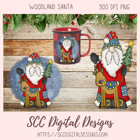 Woodland Santa Sublimation Clipart 2 designs in 300 dpi png format