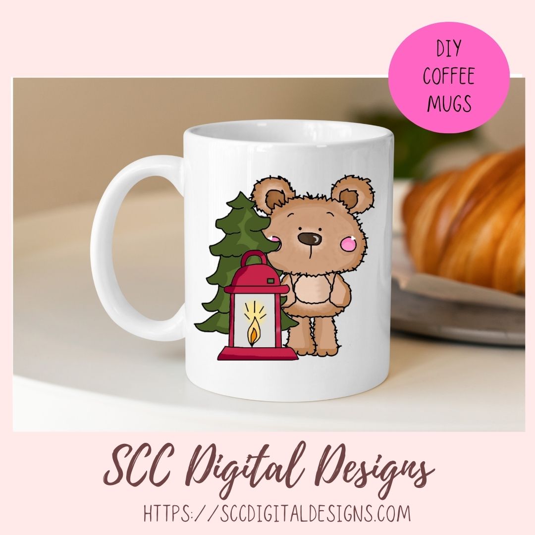 Whimsical Bear Clipart, Campfire Lantern Sleeping Bag, Camping Wordart for Sublimation Tumblers, Nursery Art Decor, Scrapbook Elements