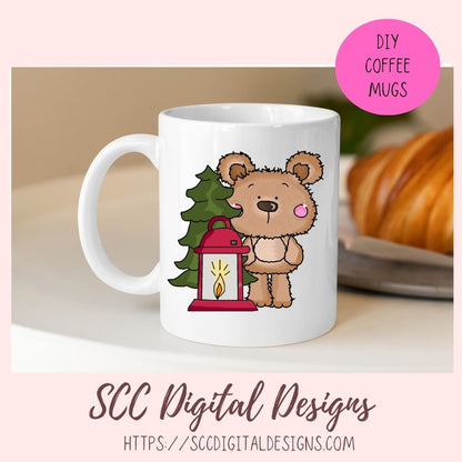 Whimsical Bear Clipart, Campfire Lantern Sleeping Bag, Camping Wordart for Sublimation Tumblers, Nursery Art Decor, Scrapbook Elements