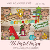 Whimsical Bear Clipart, Campfire Lantern Sleeping Bag, Camping Wordart for Sublimation Tumblers, Nursery Art Decor, Scrapbook Elements