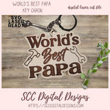 World's Best Papa Keychain SVG 1 design in svg laser format