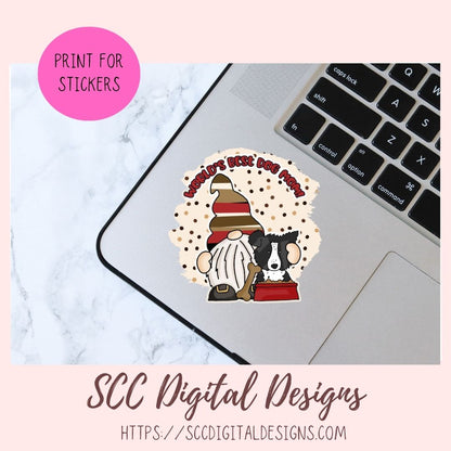 Dog Mom PNG for Sublimation for Stickers, World's Best Border Collie Lover Gift for Mother's Day, Instant Download Dog Clip Art for Planners