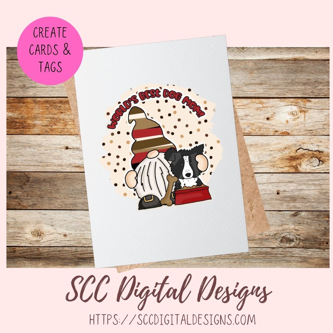 Dog Mom PNG for Sublimation for Stickers, World's Best Border Collie Lover Gift for Mother's Day, Instant Download Dog Clip Art for Planners