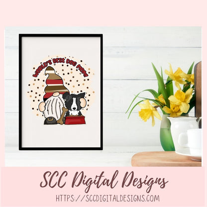Dog Mom PNG for Sublimation for Stickers, World's Best Border Collie Lover Gift for Mother's Day, Instant Download Dog Clip Art for Planners