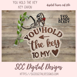 You Hold the Key to My Heart Keychain SVG 1 design in laser ready svg format