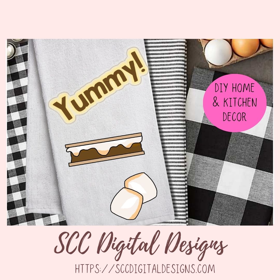 Cute Smores PNG, Marshmallows Word Art Campfire Clipart and Scrapbook Elements for Sublimation, DIY Camping Mugs & Tumblers for Mom