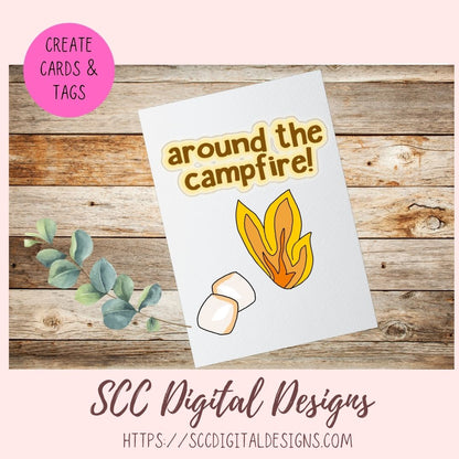 Cute Smores PNG, Marshmallows Word Art Campfire Clipart and Scrapbook Elements for Sublimation, DIY Camping Mugs & Tumblers for Mom