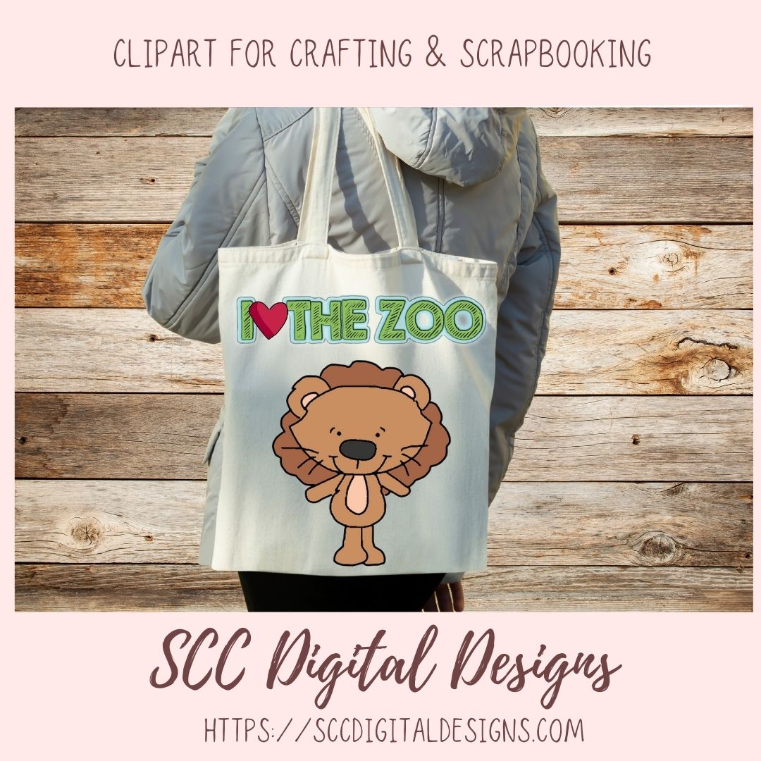 Zoo Animals PNG, Lion Tiger Bear Wordart Clip Art for Digital Scrapbooking, Safari Word Art Whimsical Wildlife Wall Art, Nursery Decor