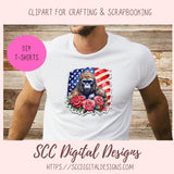 Americana PNG Gorilla Digital Printable Sticker Set 10 designs in 300 dpi png format