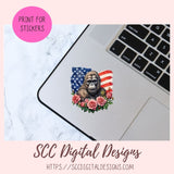 Americana PNG Gorilla Digital Printable Sticker Set 10 designs in 300 dpi png format