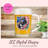 Americana PNG Gorilla Digital Printable Sticker Set 10 designs in 300 dpi png format