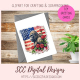 Americana PNG Gorilla Digital Printable Sticker Set 10 designs in 300 dpi png format