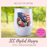 Americana PNG Gorilla Digital Printable Sticker Set 10 designs in 300 dpi png format