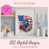 Americana PNG Gorilla Digital Printable Sticker Set 10 designs in 300 dpi png format