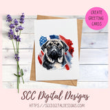 Cute Pug Sticker Pack for Digital Planners, Journals, Notes & Digital Scrapbooking, DIY Americana Pug Decals, Instant Download Pre-Cropped Goodnotes Compatible for Patritoic Lover Dog Mom Sticker for CarDecals, Instant Download Pre-Cropped Goodnotes Compatible PNG Images