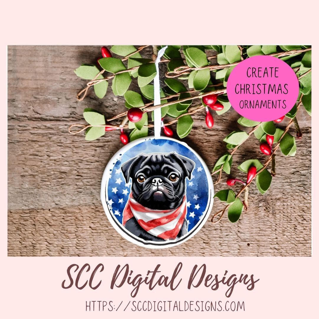 Cute Pug Sticker Pack for Digital Planners, Journals, Notes & Digital Scrapbooking, DIY Americana Pug Decals, Instant Download Pre-Cropped Goodnotes Compatible for Patritoic Lover Dog Mom Sticker for CarDecals, Instant Download Pre-Cropped Goodnotes Compatible PNG Images