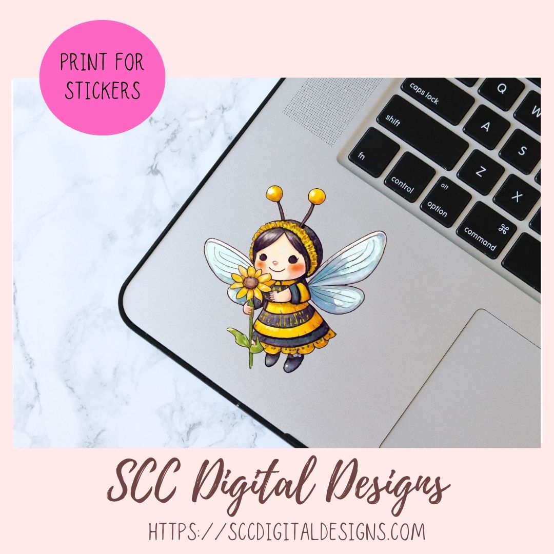 angel bumble bee stickers 8 designs in 300 dpi png format