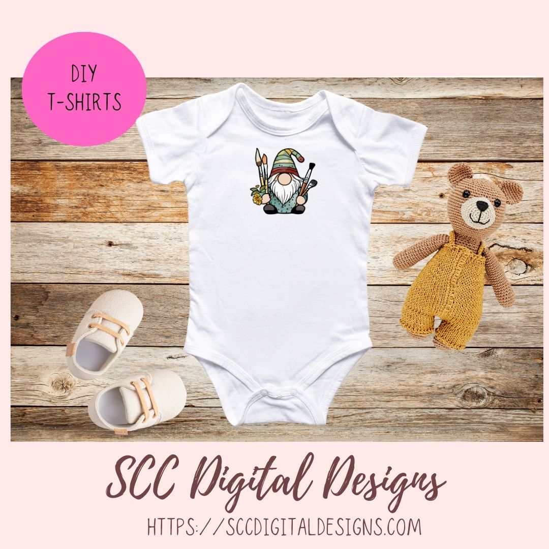 Cute Artist Gnome Stickers PNGs for Digital and Printable Planners, Bullet Journals, Scrapbooking, Laptops, Hippy Gnomes Gift for Women