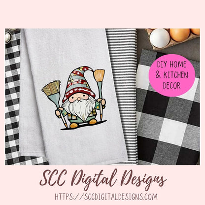 Cute Artist Gnome Stickers PNGs for Digital and Printable Planners, Bullet Journals, Scrapbooking, Laptops, Hippy Gnomes Gift for Women