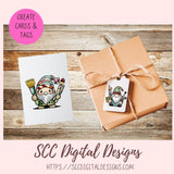 Cute Artist Gnome Stickers PNGs for Digital and Printable Planners, Bullet Journals, Scrapbooking, Laptops, Hippy Gnomes Gift for Women