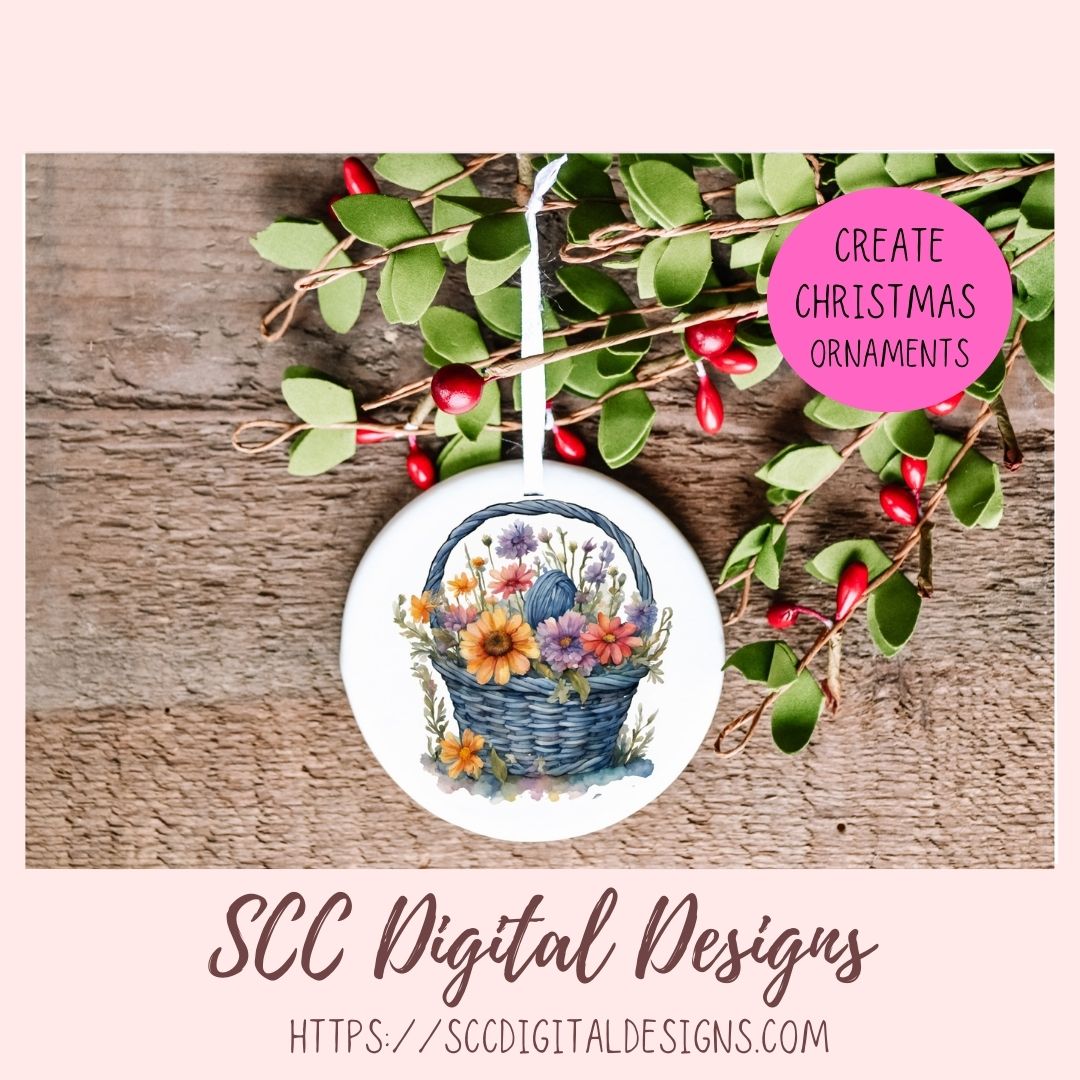 Yarn Basket Stickers PNG for Digital and Printable Planners, Bullet Journals, Scrapbooking, Laptops, Crochet & Knitting Theme Gift for Women