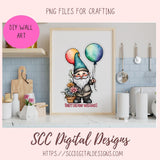 Gnome Birthday Clipart Bundle 9 - 300 dpi png images