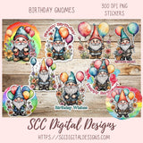 Gnome Birthday Clipart Bundle 9 - 300 dpi png images