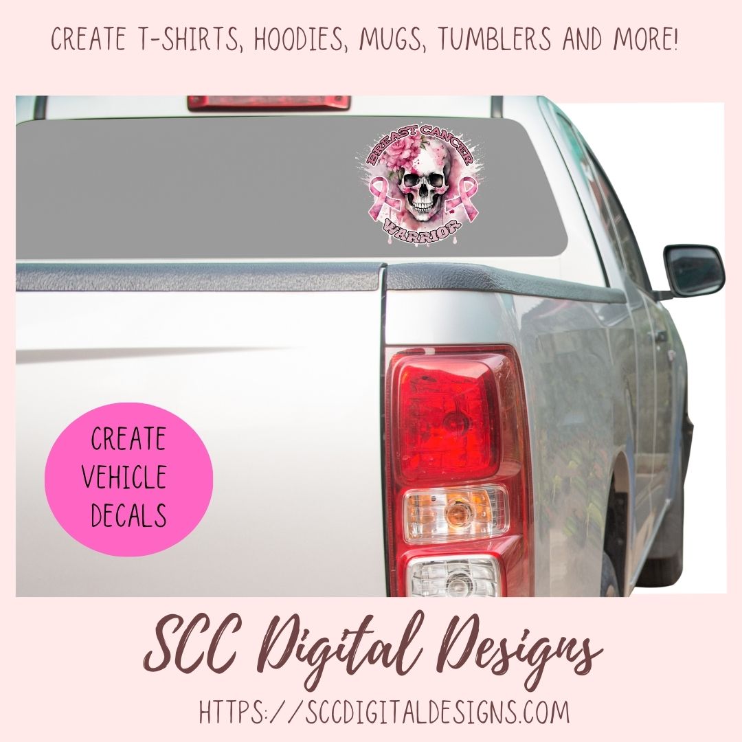 Breast Cancer Awareness: Breast Cancer Warrior Clipart PNG, DIY Gift for Surviror, Pink Ribbon T-shirt for Woman, Women Empowerment Clip Art
