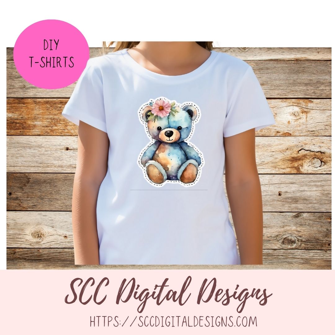 Whimsical Brown Bear PNG Stickers for Digital or Paper Planners, Pre-Cropped Goodnotes Compatable, Printable Clip Art Scrapbook Elements