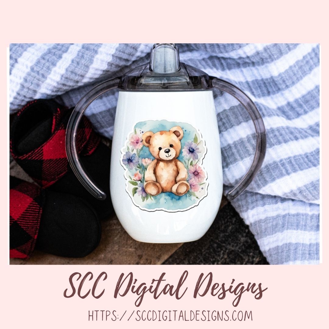 Whimsical Brown Bear PNG Stickers for Digital or Paper Planners, Pre-Cropped Goodnotes Compatable, Printable Clip Art Scrapbook Elements