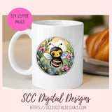 Spring Flowers and Bumble Bees Sticker Designs 8 designs in 300 dpi png format