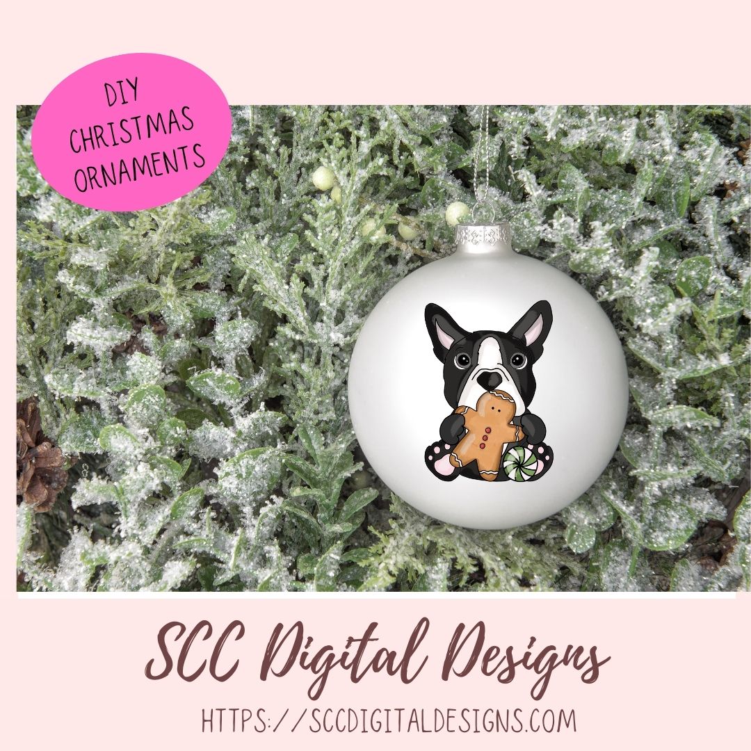 Boston Terrier Christmas Cookies PNG 6 designs in 300 dpi png format