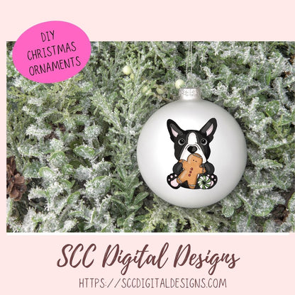 Boston Terrier Christmas Cookies PNG 6 designs in 300 dpi png format