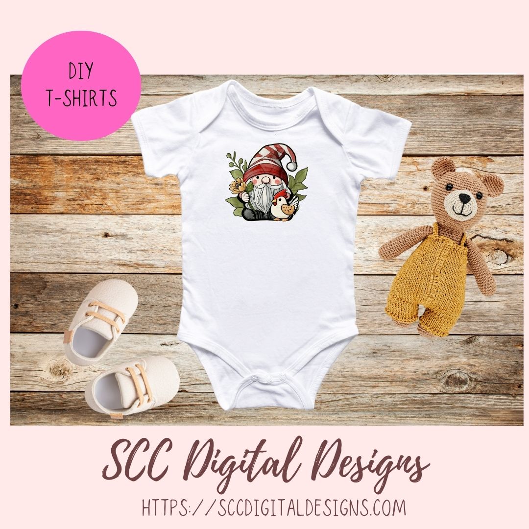 Cute Chicken Gnome Stickers PNGs for Digital and Printable Planners, Bullet Journals, Scrapbooking, Laptops, Hippy Gnomes Gift for Women