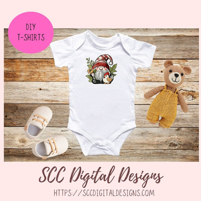 Cute Chicken Gnome Stickers PNGs for Digital and Printable Planners, Bullet Journals, Scrapbooking, Laptops, Hippy Gnomes Gift for Women