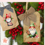 Christmas Gnomes Clipart Bundle, Whimsical Santa Gnomes, Gingerbread Cookies, Stockings & Candy Cane PNGs for DIY Crafts, Stickers & Scrapbooking